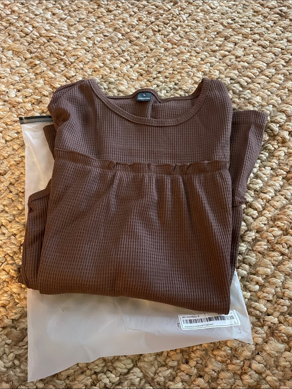 SHEIN Brown Waffle Knit Tank Top